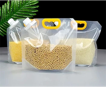 Пакеты для упаковки пищевых продуктов Многоразовые Прозрачные Влагостойкие Герметичные Пакеты Для хранения Зерна с Крышками и Воронкой Изображение 2