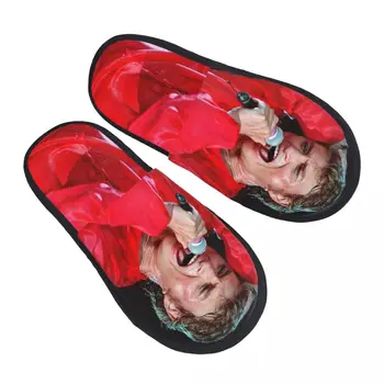Певец Johnny Hallyday Music, удобные потертости, тапочки с эффектом памяти, женская домашняя обувь для спальни в стиле френч-рок