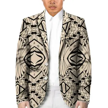 Поддержка дизайна мужской повседневный костюм мода полинезийского племени, однобортное пальто, трендовая мужская куртка, деловая мужская бесплатная доставка Изображение 2