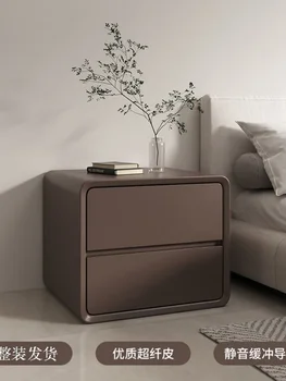 Прикроватный простой современный шкаф прикроватный шкаф из массива дерева для спальни Простой прикроватный шкаф для хранения вещей. Изображение 2