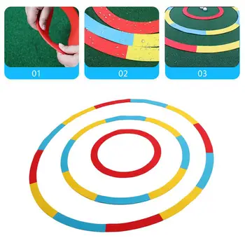 Приспособление для игры в гольф Универсальное силиконовое кольцо для гольфа на открытом воздухе и в помещении Компактные круги для тренировки гольфа ярких цветов для парков Гольф Изображение 2