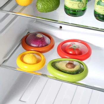 Прозрачная коробка для хранения свежих продуктов, Контейнер для хранения фруктов, овощей, стручков авокадо, помидоров, лимонов, Пластиковый кухонный гаджет