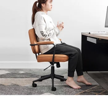 Простая спинка Компьютерного кресла для отдыха Современное Офисное кресло Мебель для спальни Скандинавское рабочее Кресло Вращающееся Кресло Офисная мебель Изображение 2