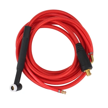 Сварочная горелка TIG, быстроразъемный газоэлектрический Встроенный красный шланг, кабельные провода 4 м, разъем 35-50 евро, 13,12 футов