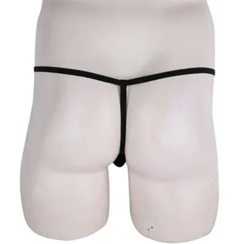 Сексуальные мужские ультратонкие прозрачные стринги из ледяного шелка, нижнее белье-бикини, Однотонные трусы-стринги с низкой талией, Мягкие трусики-мешочки, увеличивающие рост. Изображение 2