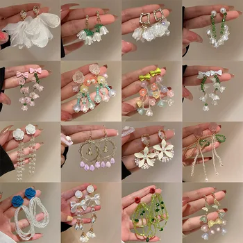 Серьги с кисточками в виде сладкого цветка Для темпераментной девушки Корейские серьги Модные украшения 2022 года