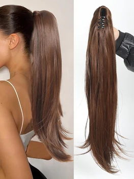 Синтетический 24-дюймовый Зажим-Коготь Для Наращивания Волос В Хвост Длинные Вьющиеся Волосы Натуральные Микро-Вьющиеся Волосы Ponny Tail Для Женщин