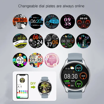 Смарт-часы IUTECH S50 с сенсорным дисплеем 1.28 HD и Bluetooth-вызовом, водонепроницаемые спортивные часы для Android IOS Изображение 2