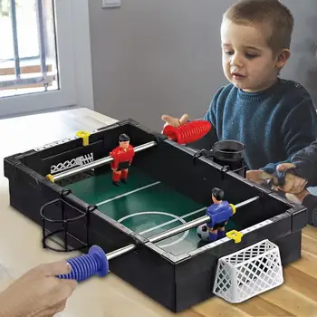Стол для мини-футбола, портативный футбольный игровой набор для двух игроков, 15-дюймовый настольный футбол, компактный мини-аркадный стол для ручного футбола для семьи Изображение 2