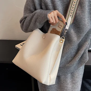 Сумка через плечо большой емкости, женская сумка для поездок на работу, модная сумка через плечо, сумка-ведро Изображение 2