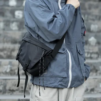 Сумка через плечо, мужская сумка на одно плечо, велосипедная сумка-мессенджер, модный диагональный рюкзак в стиле хип-хоп Изображение 2