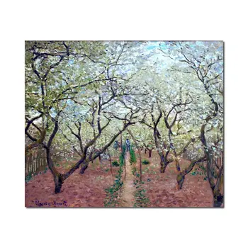 Текстурированные деревья На холсте Цветущий сад Картина Клода Моне Пейзаж ручной работы Современный декор гостиной