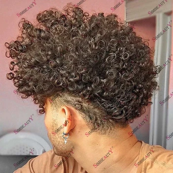 Темно-коричневые мужские человеческие волосы на прочной поли-инъекционной основе из тонкой кожи, мужской парик, дешевый протез для замены волос полной плотности
