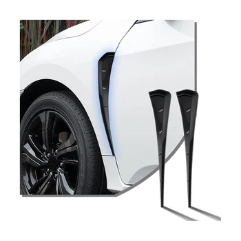 Универсальные наклейки на боковое вентиляционное отверстие брызговика автомобиля, аксессуары для решетки радиатора с отверстием для впуска воздуха, ABS Черный Изображение 2