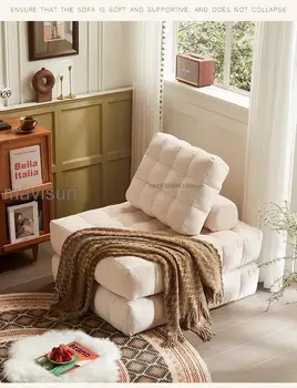Универсальный диван для гостиной, односпальный диван, губка с высокой плотностью наполнения, Превосходная поверхность из синельной ткани, Современный портативный ленивый диван