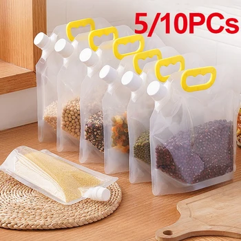 Упаковочный пакет для хранения свежих продуктов, защищенный от насекомых, Влагостойкий Кухонный герметичный портативный 5/10 шт. зерна   