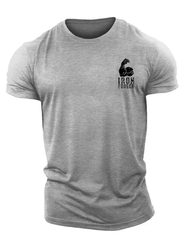 Футболка с 3D-печатью Iron Forged - Gym, высококачественная хлопковая повседневная мужская футболка с короткими рукавами Muscle Man, футболка с крутым парнем Изображение 2