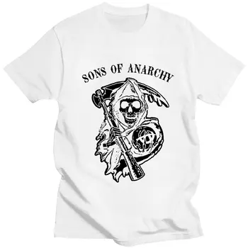 Футболка с графическим рисунком Sons of Anarchy, мужская Женская модная винтажная футболка в готическом стиле в стиле хип-хоп, Летние хлопковые футболки с коротким рукавом, уличная одежда Изображение 2