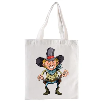 Холщовая сумка для покупок Женские сумки Red Dead Redemption, эстетичные забавные сумки-тоут, повседневные сумки, модные покупки для покупателей Изображение 2