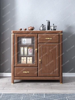 Чайный шкафчик Буфет из орехового дерева Кухонный Многофункциональный шкафчик Чайный шкаф Боковой шкаф