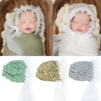 Шляпка для новорожденных Don & Judy, реквизит для фотосессии, Винтажная детская Пушистая Кружевная шапочка, аксессуары для фотостудии, оформление