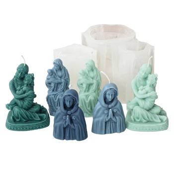 Эпоксидная форма из мыльной смолы статуи Девы Марии ручной работы для художественных промыслов Изображение 2