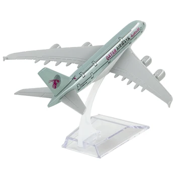 1/400 Airbus a380 Qatar Airways Модель Самолета 16 см Сплав Самолет Игрушка Для Детей Подарок для Украшения Коллекции Изображение 2