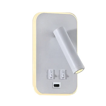 1 шт USB зарядка Регулируемый поворот на 330 градусов Настенный светильник Прикроватный кабинет Бра для чтения
