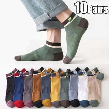 10 пар Мужские спортивные носки впитывают пот мода кленовый лист хлопок красочные носки короткие носки женщин