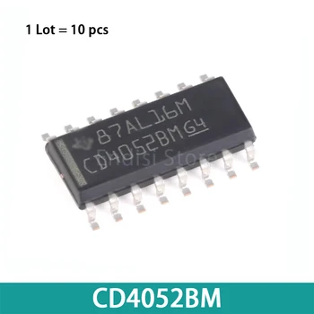 10ШТ CD4052 CD4052BM 2-канальный 4:1 SOP-16 С Преобразованием Логического уровня CMOS-Одиночный 8-Канальный Аналоговый Мультиплексор или демультиплексор