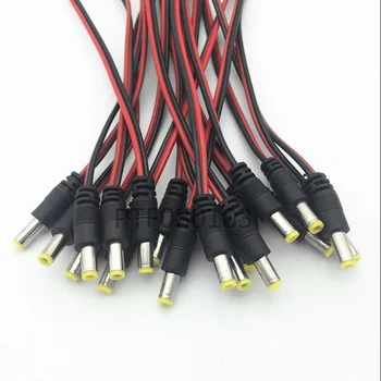 18 AWG 28 см Мужской женский разъем кабельный адаптер штекер питания 5,5 * 2,1 мм разъемы 12 В постоянного тока для светодиодной ленты Изображение 2