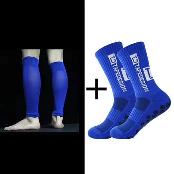 2 пары противоскользящих спортивных футбольных носков, унисекс, носки со спортивным захватом, спортивные протекторы для ног Изображение 2