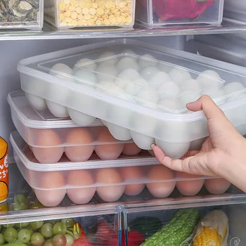 34 Сетки, Пластиковые контейнеры для хранения яиц, Коробка, Органайзер для холодильника, ящик для хранения свежих яиц, держатель для яиц, лоток, Кухонные принадлежности