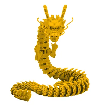 3D Печатный Шарнирный Дракон Китайский Лунь Гибкий Реалистичный Сделанный Орнамент Игрушка Украшение Домашнего Офиса Подарок для Детей