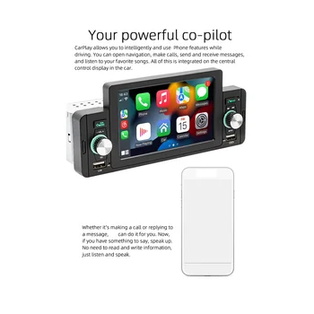 5-дюймовое автомобильное радио 1 Din CarPlay Android Auto Multimedia Player Bluetooth FM-приемник для Toyota Honda Nissan