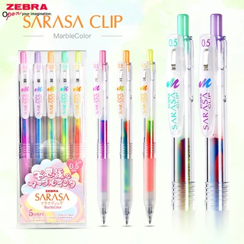5-цветная Японская Гелевая Ручка ZEBRA JJ75 Dream Mixed Color Gradient Medium Oil Pen Color Refill Быстросохнущие Канцелярские Принадлежности 0,5 мм Cute