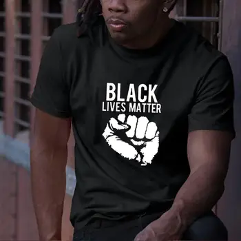 Black Lives Matter Футболка Black History С Коротким рукавом Унисекс Футболка Black Lives Matter Футболки С круглым вырезом и принтом Топы Тройники Изображение 2