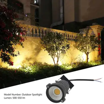 COB 3W 12V LED Lawn Light Водонепроницаемый Светодиодный Прожектор Garden Garden Light Наружный Прожектор (без столбов, теплые цвета) Изображение 2