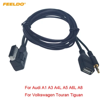 FEELDO 10шт Автомобильный Аудио-Музыкальный 3,5 мм AUX Кабель AMI/MDI/MMI Интерфейс USB + Зарядное Устройство Для Audi Volkswagen Проводной Адаптер #FD6209