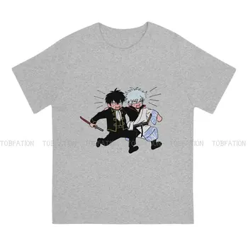 Ginhiji Classic Новейшие футболки GINTAMA TV Show Мужская уличная футболка из графической ткани с круглым вырезом Изображение 2