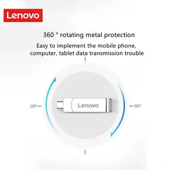 Lenovo 2 ТБ USB 3.0 Флэш-накопитель 2-В-1 Высокоскоростной Флешки 128 ГБ 256 ГБ 512 ГБ 1 ТБ Type-c Водонепроницаемый U Stick USB-Накопитель Для Ноутбука Изображение 2