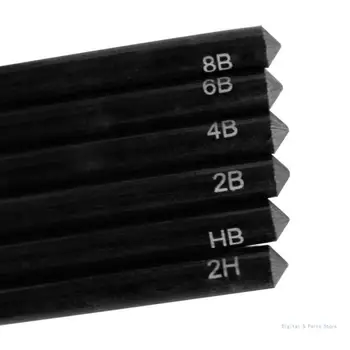 M17F 6 шт. профессиональные угольные ручки для рисования 2H 2B 4B 6B 8B без древесного угля P