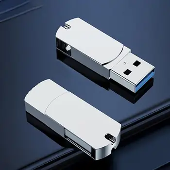 OTG флэш-накопитель 64 ГБ Высокоскоростной USB 3.0 для ПК Мобильный телефон USB Металлический мини-накопитель Поворотный USB флэш-накопитель Брелок Изображение 2