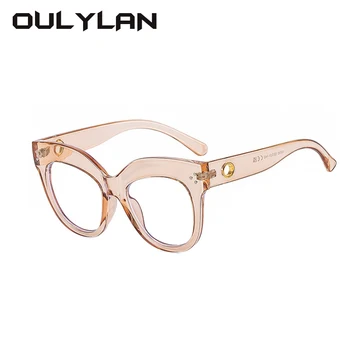 Oulylan Оправа для очков с анти-синим светом Женские Модные Оправы для очков с винтажным принтом TR90 Рецептурные Декоративные очки