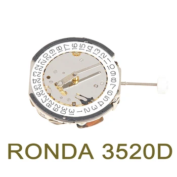 Ronda 3520D совершенно новый швейцарский оригинальный мультимоторный кварцевый механизм 3520.D с секундомером 6,12 микросекунды, детали часового механизма