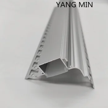 алюминиевый экструзионный Потолочный встраиваемый алюминиевый светодиодный профиль без отделки 1 м/шт для гипсокартона Изображение 2