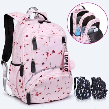 Большая школьная сумка для женщин, милый студенческий рюкзак большой емкости, женский водонепроницаемый рюкзак для девочек, легкие сумки для книг для подростков с брелками для ключей Изображение 2