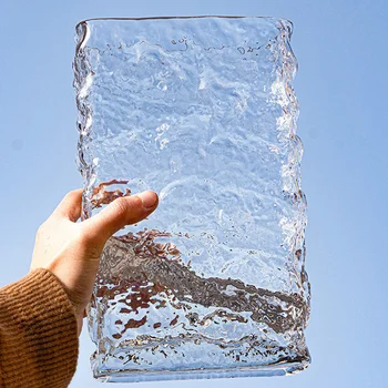 Ваза для цветов Nordic Glacier, прозрачная ваза из гидропонного стекла, роскошные прозрачные вазы для стола, центральные элементы свадебного декора гостиной Изображение 2