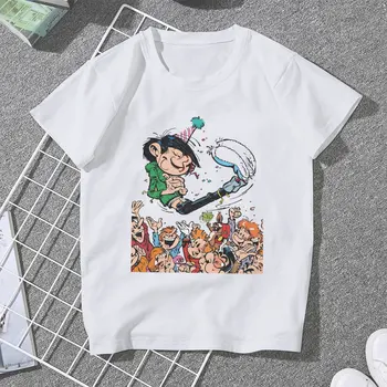 Веселящие женские рубашки, футболка с комиксами Гастона Лагаффе, винтажная женская одежда Kawaii Изображение 2