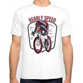 Винтажная коллекция велосипедных футболок DEADLY SPEED, модных мужских футболок с коротким рукавом и принтом Old Bikes, белых повседневных топов, футболки для мальчиков в стиле хип-хоп